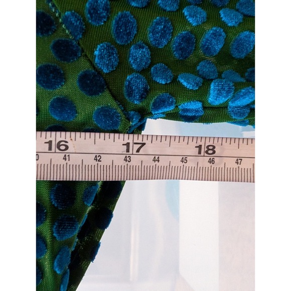 Zara Sheer Mesh Velvet Burnout Polka Dot Asymmetrical Maximalist Artsy Dress SML - Picture 15 of 16